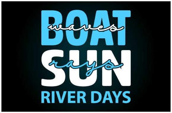 Boat Waves Sun Rays River Days Svg